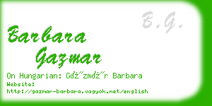 barbara gazmar business card